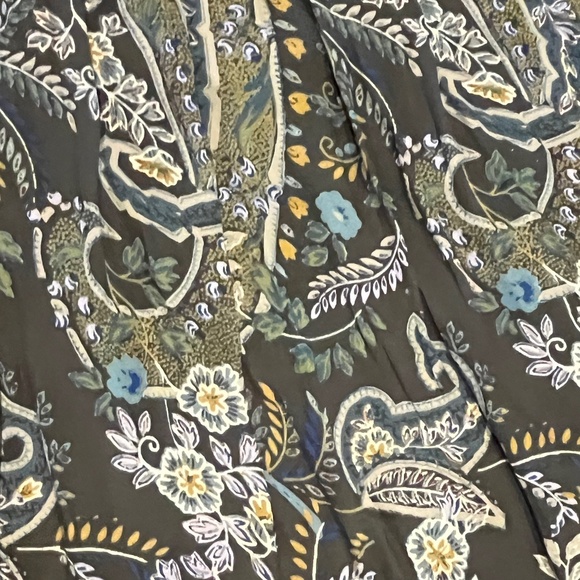 Free People Rain or Shine Gray Paisley Lace Up Tunic Dress Small - Picture 8 of 9